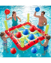 Gnuadz 2 In 1 Inflatable Tic Tac Toe Ring Toss Game Set