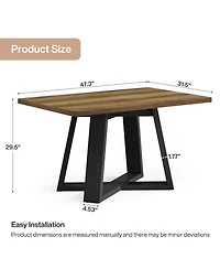 Tribesigns 47-Inch Dining Table for 4 People, Modern Kitchen Table with Wooden Legs