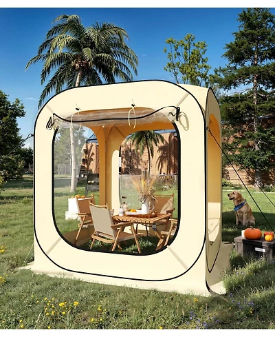 gaomon 6x6 Ft Outdoor All Weather Pop Up Tent, 2-3 Person Instant Tent Shelter, Rainproof Camping Sun Shelter Coldproof and Windproof for Patio
