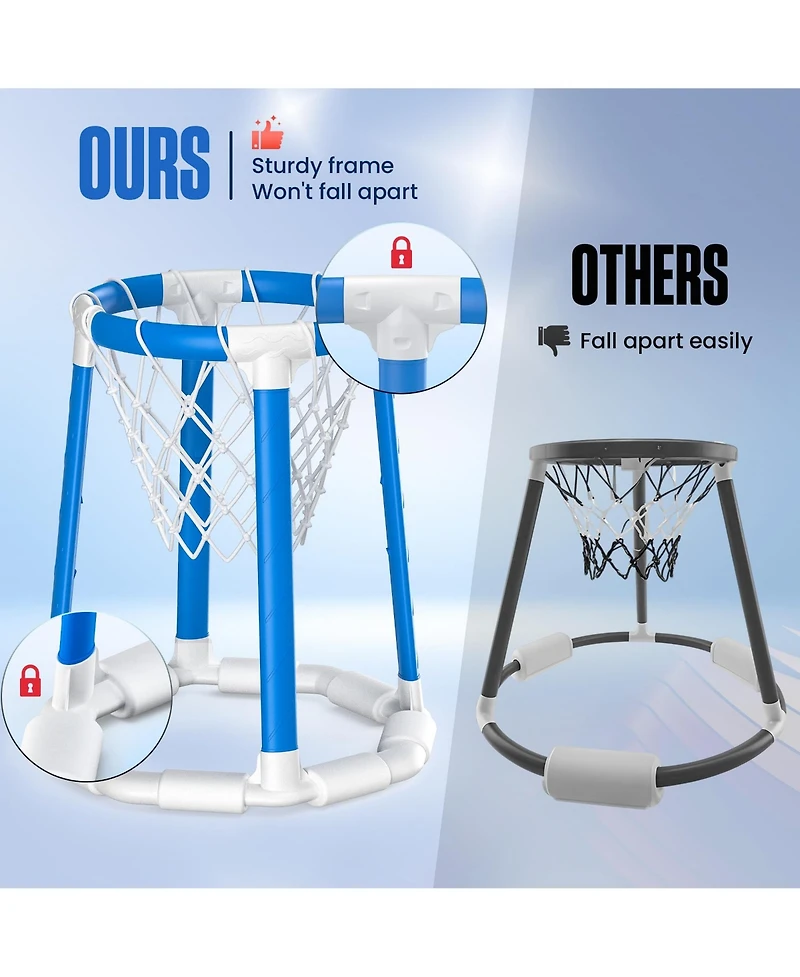 Gnuadz Pool Basketball Hoop Floating Game 2 Balls Indoor Outdoor