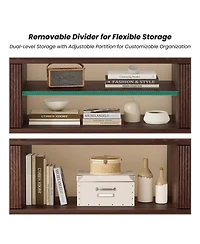 Rainsken Modern Fluted Tv Stand for Up to 70'' Tvs, with Storage and Open Shelves, TV Console with Adjustable Shelves, for Living Room Bedroom