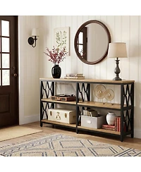 Tribesigns 70.9" Industrial Console Table with Storage Shelves, 3-Tier Entryway Sofa Table for Living Room or Hallway
