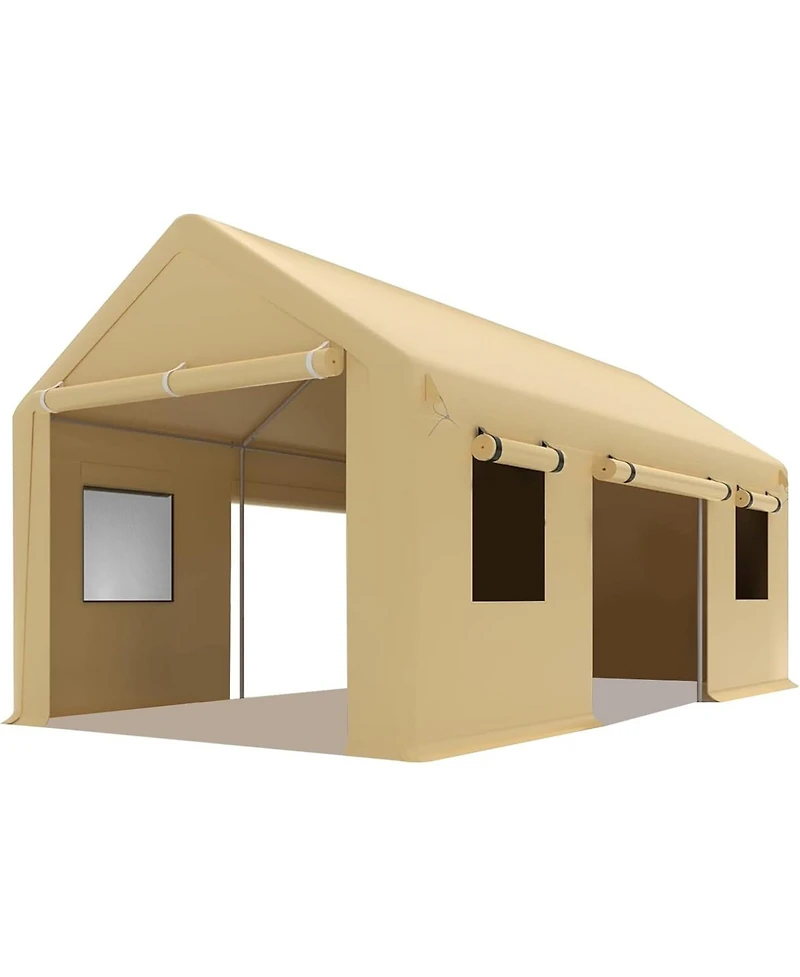 gaomon Heavy Duty Carport, Portable Garage with Roll-Up Windows,Removable Sidewalls and Doors, Outdoor Tent Garage for Car,Truck