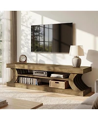 Tribesigns 63" Modern Tv Stand for 55/65/70 Inch TVs, 3-Tier Farmhouse Entertainment Center with Open Storage Shelves