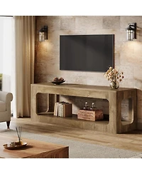 Tribesigns 63-Inch Tv Stand, Farmhouse Entertainment Center for 55/60/65/75-Inch TVs, Brown