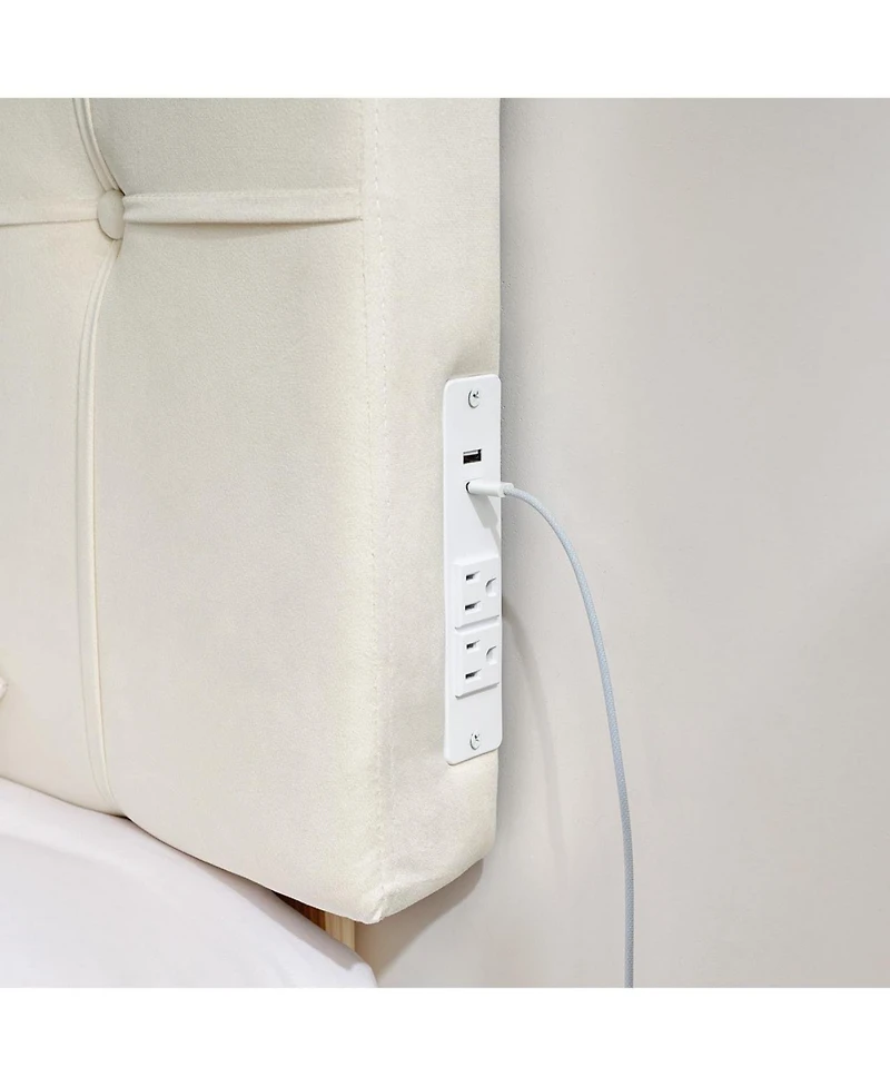 DormCo Tavira Allure Right Side Outlet Headboard - Ribbon Tufted Rectangle