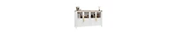 homfan 55" Sideboard Buffet Cabinet – 4 Glass Doors, Coffee and Wine Bar Display Cabinet for Kitchen, Dining Room or Living Room