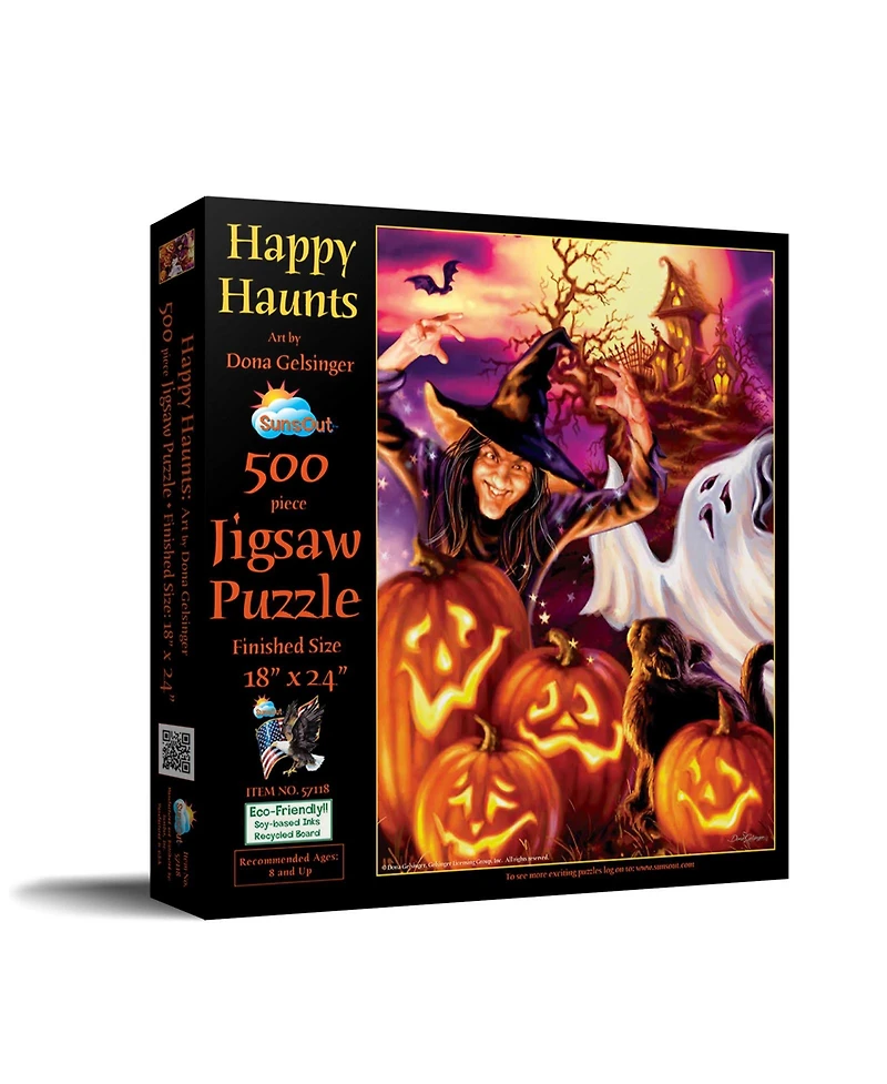 SunsOut Happy Haunts 500 piece Jigsaw Puzzle for Adults Halloween