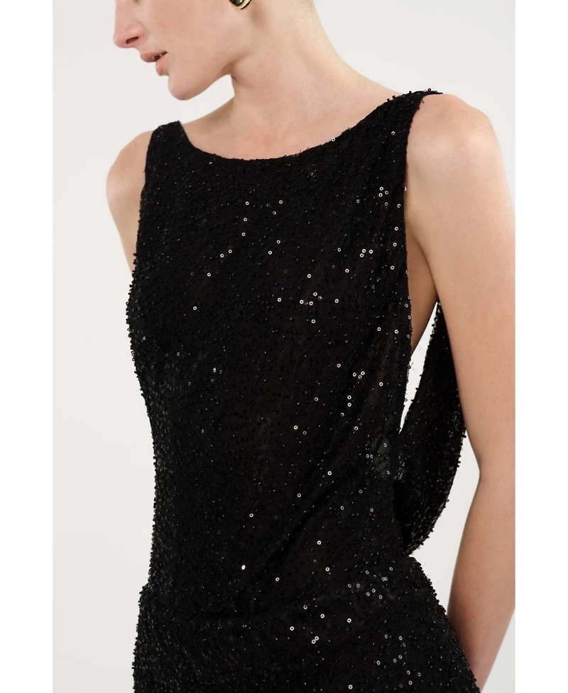 Nocturne Women's Sequin Open Back Mini Dress
