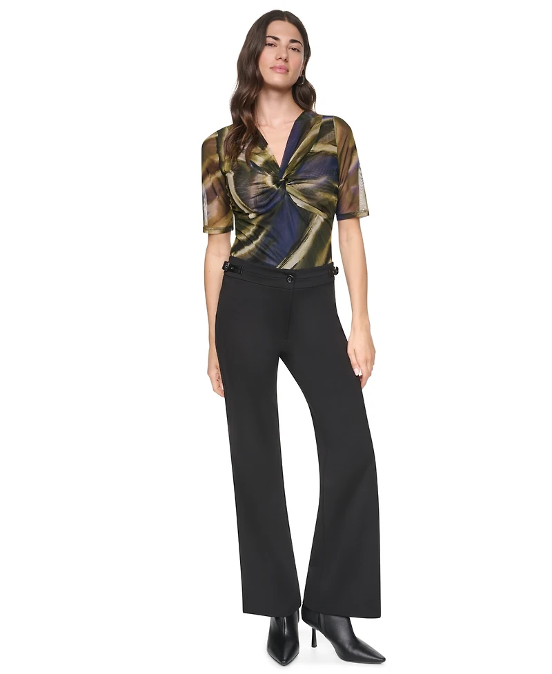 Dkny Women's Soho Ponte Fit-And-Flare Pants