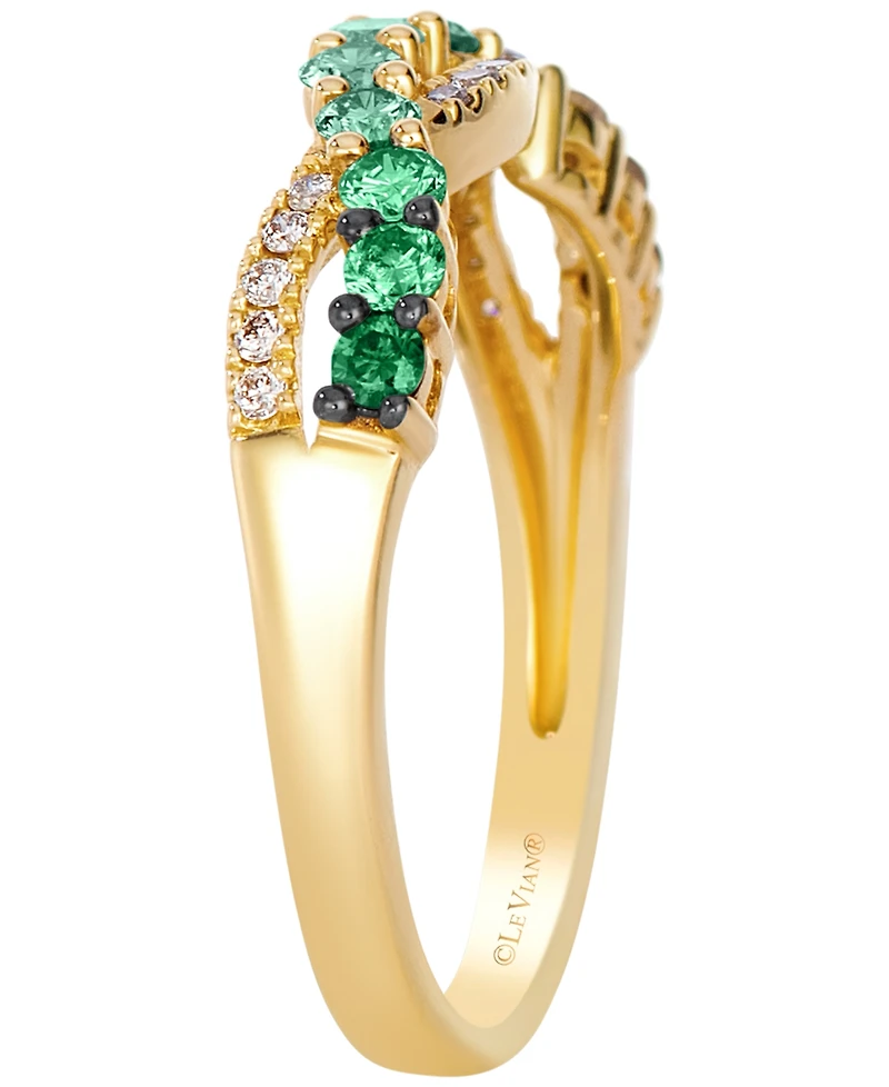 Le Vian Emerald Ombre (1/3 ct. t.w.) & Nude Diamond (0.09 ct. t.w.) Ring in 14k Honey Gold