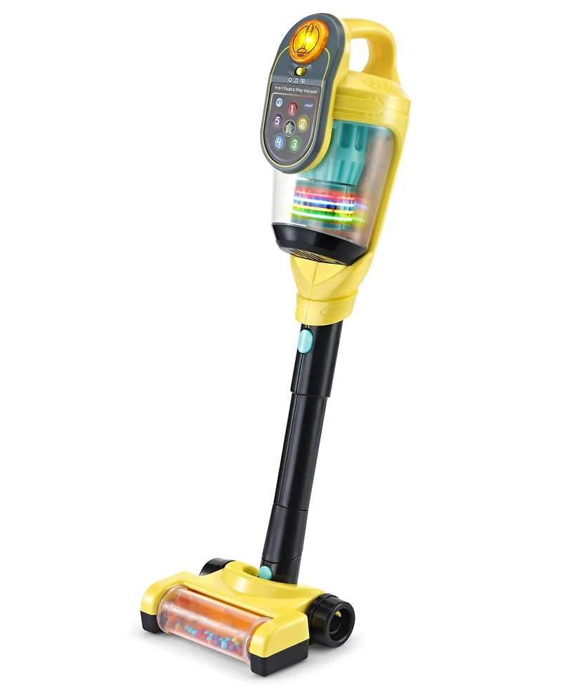 VTech 4-in-1 Push & Play Vacuum Interactive Learning Role-Play Toy with Numbers, Counting, Colors & Music, Ages 1.5-4 years