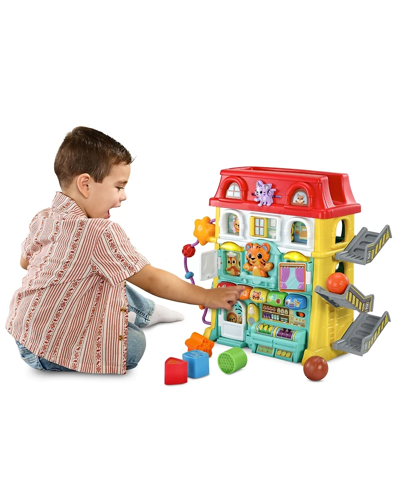 VTech Up & Down Activity Town Interactive Learning Activity Center with Shapes, Colors, Letters & Fine Motor Play, Ages 9–36 Months