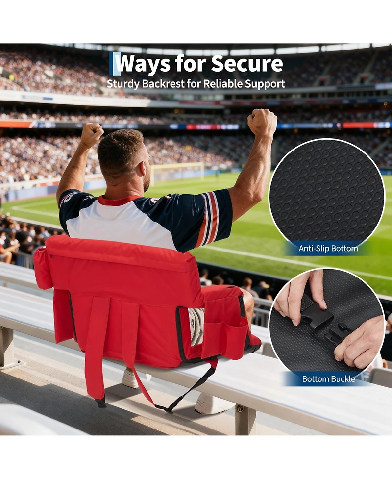 gaomon 2-Pack Portable Inch Folding Reclining Stadium Seats