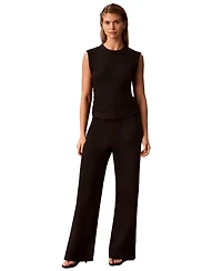 Calvin Klein Petite High-Rise Wide-Leg Pants