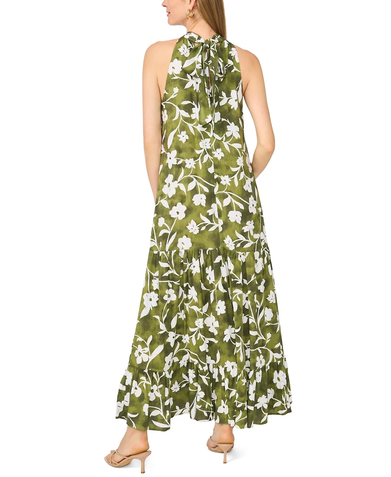 Msk Women's Floral Halter Challis Dress