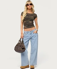 Edikted Women's Lumielle Camo Boat Neck Top