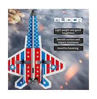 Bruce & Shark 2.4G Rc Glider Plane with Gyro, 2 Batteries & Led Lights