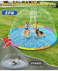 Aofar Splash Pad Sprinkler Play Mat Dogs Pool Outdoor Fountain Pets