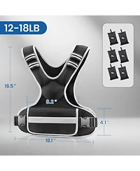 Aofar 12-18lb Weighted Vest Adjustable Iron Sand Weights Shoulder Pads Pocket Fitness