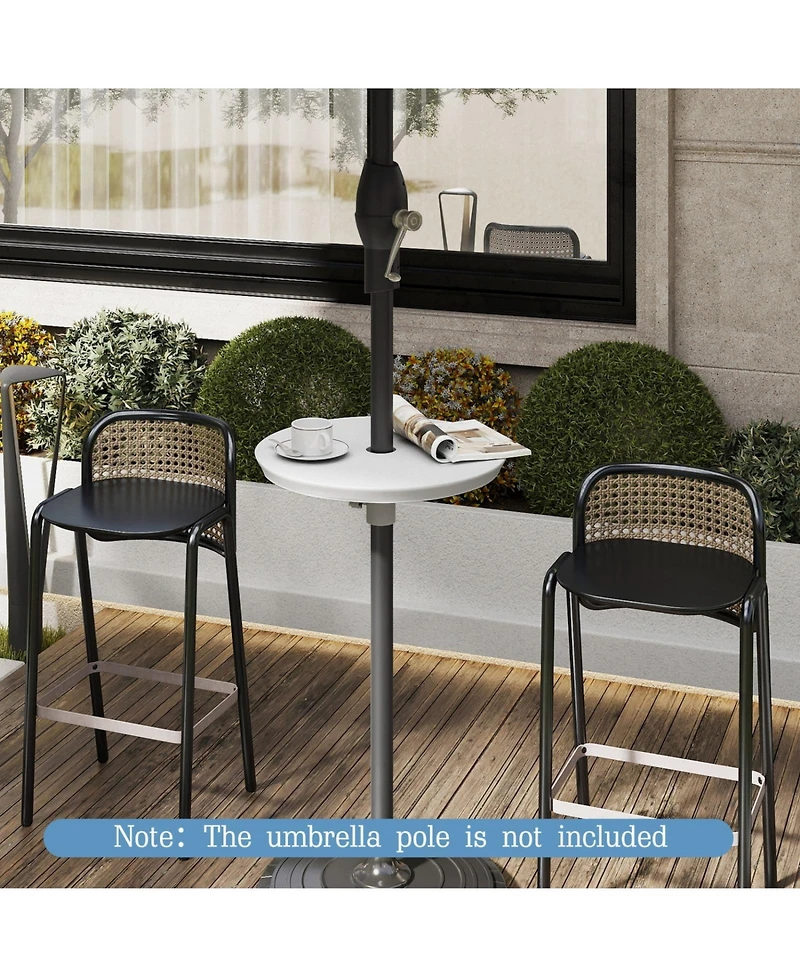 Sugift 20 in Outdoor Adjustable Umbrella Side Table for 1.5 in and 1.9 in Poles