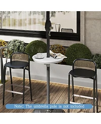 Sugift 20 in Outdoor Adjustable Umbrella Side Table for 1.5 in and 1.9 in Poles