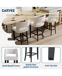 homfan 29.5-Inch Counter Height Bar Stool with Backrest and Padded Seat for Kitchen Island Dining