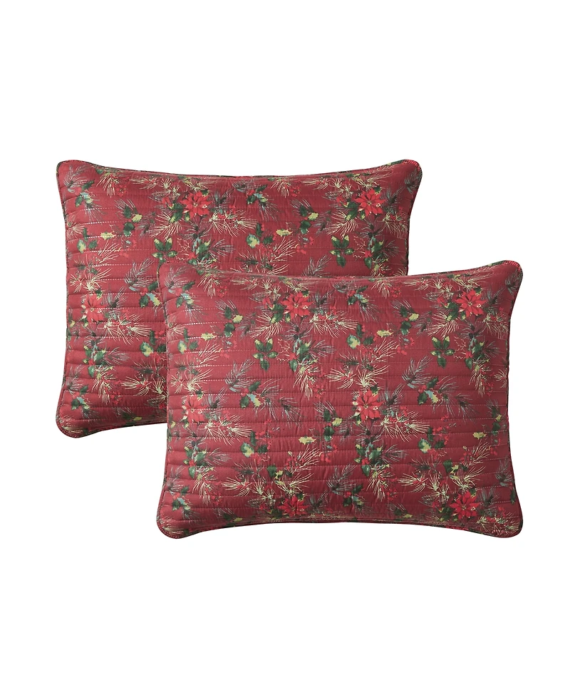 Seventh Studio Poinsettia Quilted 2-Piece Quilt Set, Twin