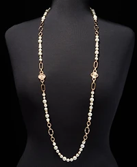 Anne Klein Crystal & Imitation Pearl Strand Necklace, 42"