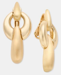 Anne Klein Puffy Linked Clip-On Linear Drop Earrings