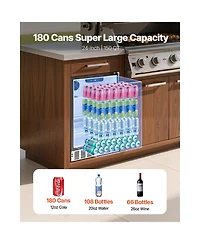 Vevor Outdoor Beverage Fridge Cooler Beer Refrigerator Indoor Outdoor