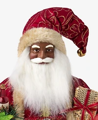 Holiday Lane Heritage African American Standing Santa with Wine, Macy's Exclusive
