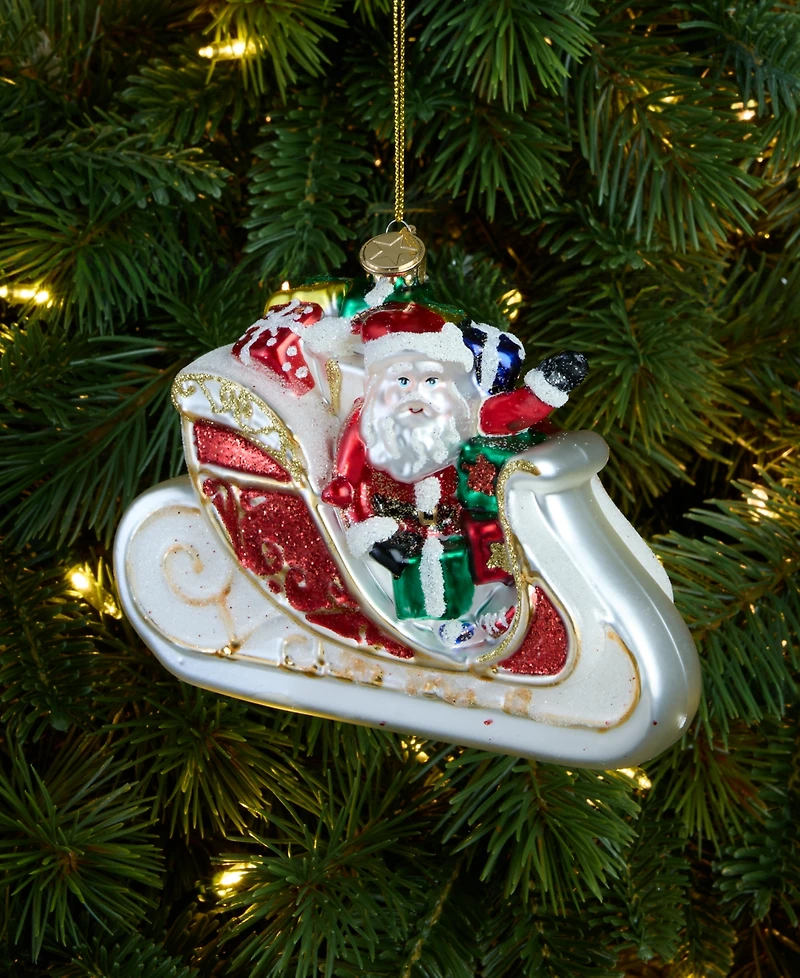 Macy's 100th Thanksgiving Day Parade Glass Sleigh Ornament, Macy's Exclusive