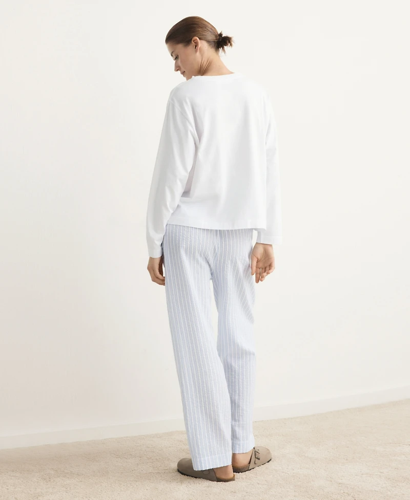 Mango Women's Two-Piece Cotton Striped Pyjamas