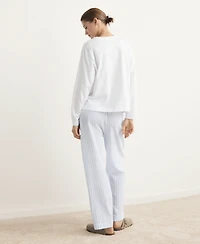 Mango Women's Two-Piece Cotton Striped Pyjamas