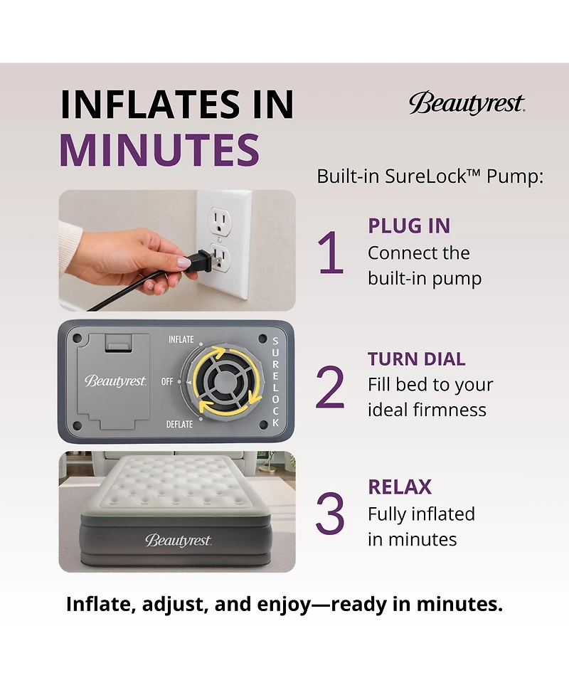 Beautyrest Sky Rise 18" Air Mattress with Built-In Pump
