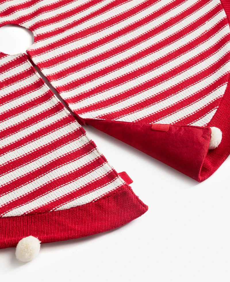 Holiday Lane Heritage Red and White with Pompom Tree Skirt, Macy's Exclusive