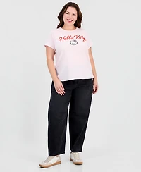 Love Tribe Plus Hello Kitty Tee With App Graphic Crewneck T-Shirt