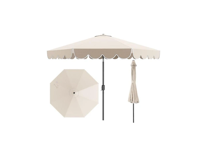 Lucky One 10 feet Patio Market Umbrella with Crank Tilt Outdoor Table Umbrella