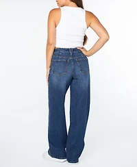Celebrity Pink Juniors' High Rise Baggy Wide-Leg Curvy Jeans