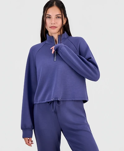 Tinseltown Juniors' Half-Zip Scuba Sweatshirt