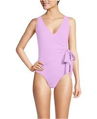 Lands' End Women's Side Tie Wrap One Piece Swimsuit