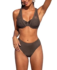 Cupshe Women's Mesh Overlay Underwire Bikini Set