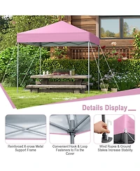Gymax 6.6x6.6 Ft Folding Pop-up Canopy w/ 6.2-8 Height Adjustment Outdoor