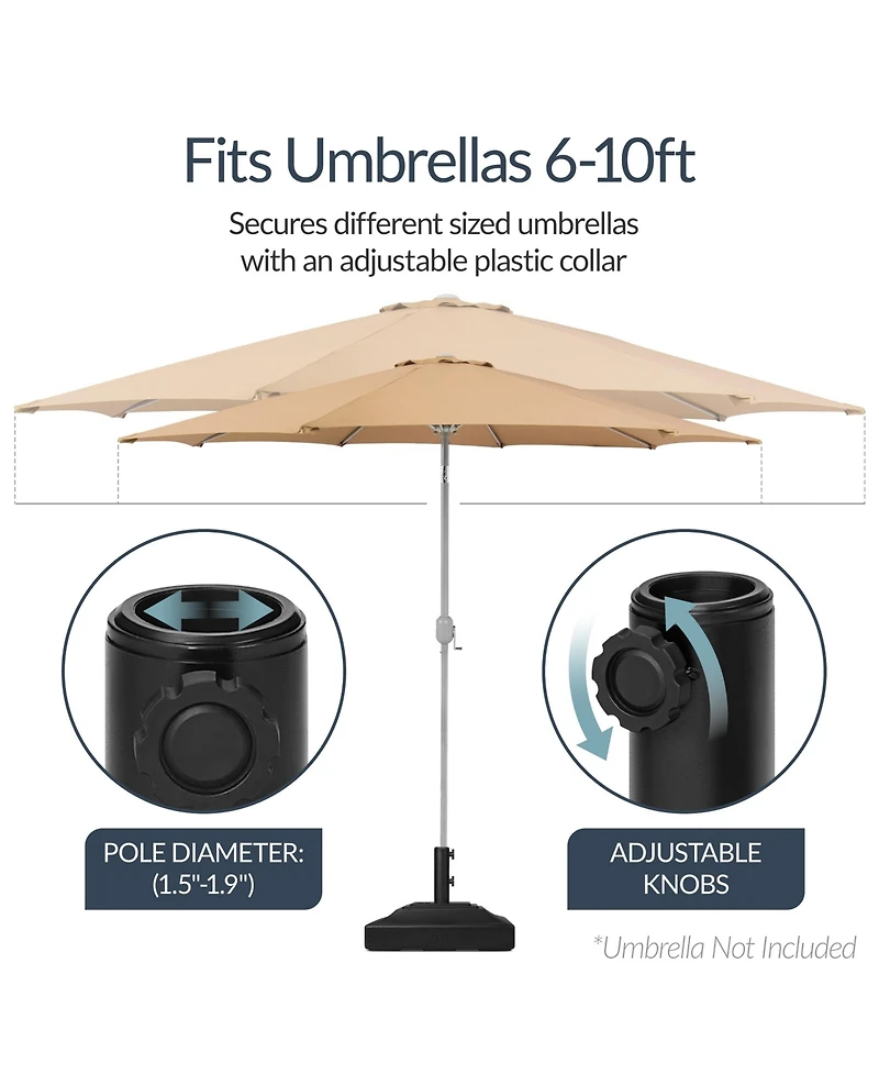 Best Choice Products Fillable Plastic Patio Umbrella Base Stand, Pole Holder with Adjustment Knob, Pyramid Design
