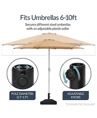 Best Choice Products Fillable Plastic Patio Umbrella Base Stand, Pole Holder with Adjustment Knob, Pyramid Design