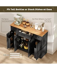 Homcom Farmhouse Sideboard with Soft-Close Hinges, Kitchen Buffet Cabinet