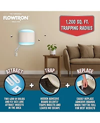 Flowtron 1200 sq.ft Indoor Sconce Fly Killer, 80W Indoor Insect Control with Dual Lure Method
