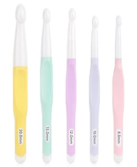 Aeelike Crochet Hooks Set, 8mm-20mm Ergonomic with Rubber Handle for Chunky Yarn