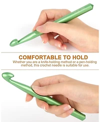 Aeelike Large Crochet Hook Set - Metal Crochet Needles for Thick Yarn - Beginners Big Crochet Set
